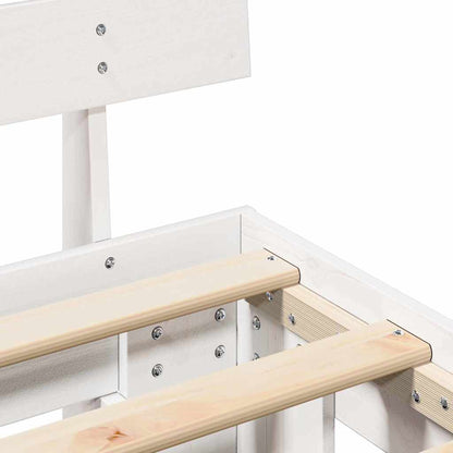 Sengestel Med Hovedgærde Hvid 90 X 190 Cm Massivt Fyrretræ - Billede 9