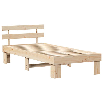 Sengestel Med Hovedgærde Brun 75 190 Cm Massivt Fyrretræ - Billede 2