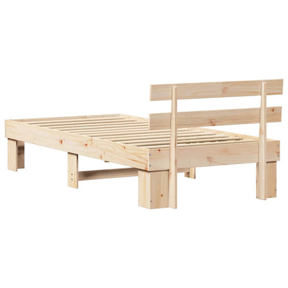 Sengestel Med Hovedgærde Brun 75 190 Cm Massivt Fyrretræ - Billede 8