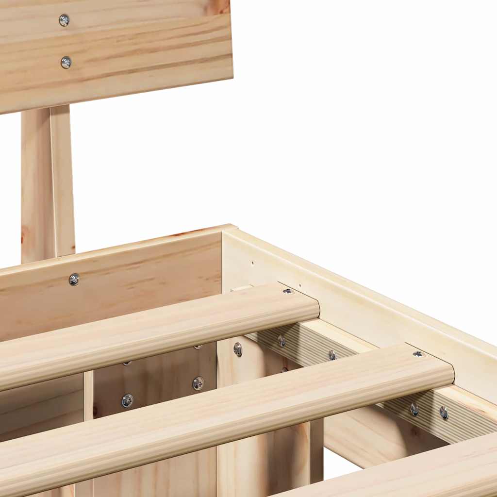 Sengestel Med Hovedgærde Brun 75 X 190 Cm Massivt Fyrretræ - Billede 11