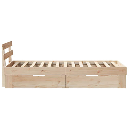 Sengestel Med Hovedgærde Brun 75 190 Cm Massivt Fyrretræ - Billede 9