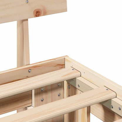 Sengestel Med Hovedgærde Brun 90 X 200 Cm Massivt Fyrretræ - Billede 9