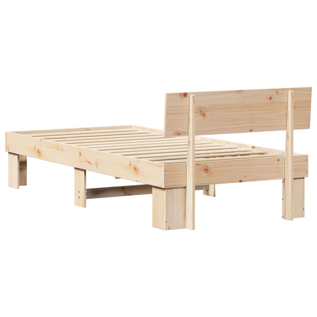 Sengestel Med Hovedgærde Brun 90 190 Cm Massivt Fyrretræ - Billede 8