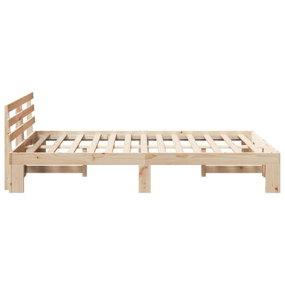 Sengestel Med Hovedgærde Creme 140 190 Cm Massivt Fyrretræ - Billede 7