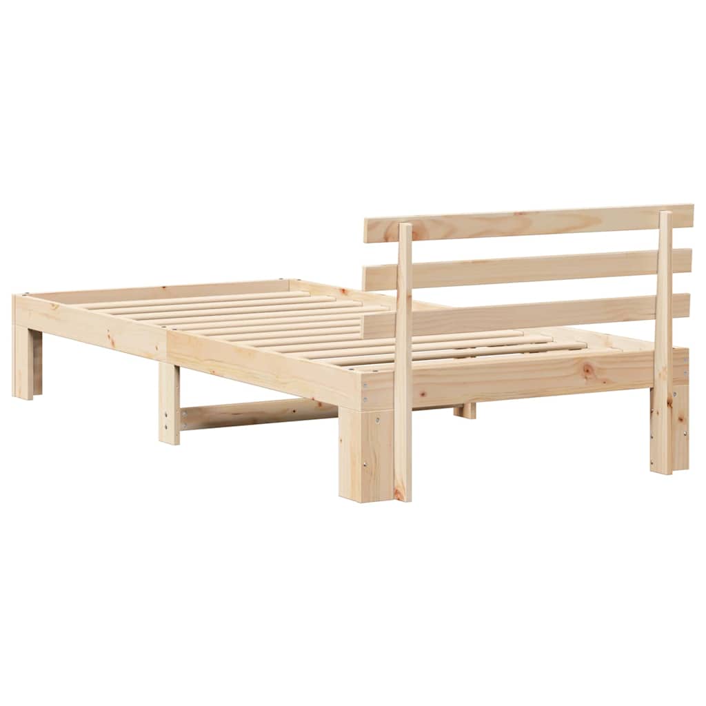 Sengestel Med Hovedgærde Brun 90 190 Cm Massivt Fyrretræ - Billede 8
