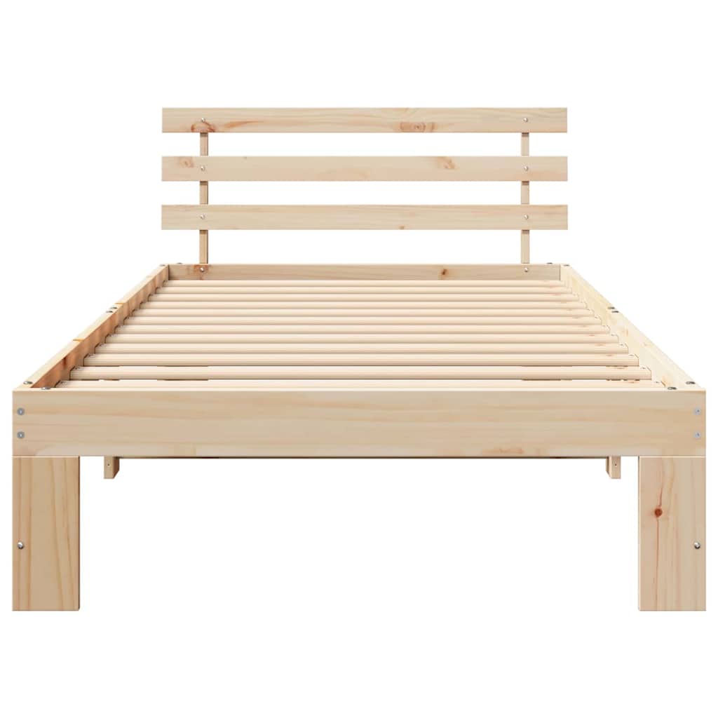 Sengestel Med Hovedgærde Brun 90 190 Cm Massivt Fyrretræ - Billede 6