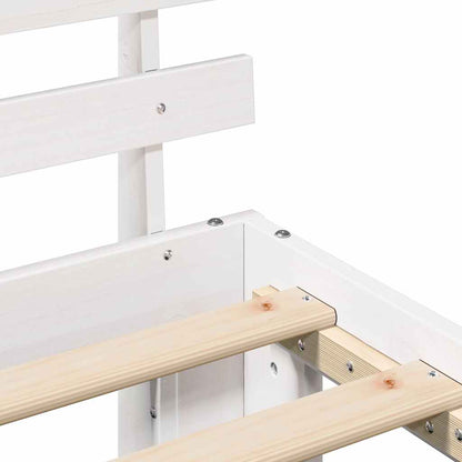 Sengestel Med Hovedgærde Hvid 90 X 190 Cm Massivt Fyrretræ - Billede 9