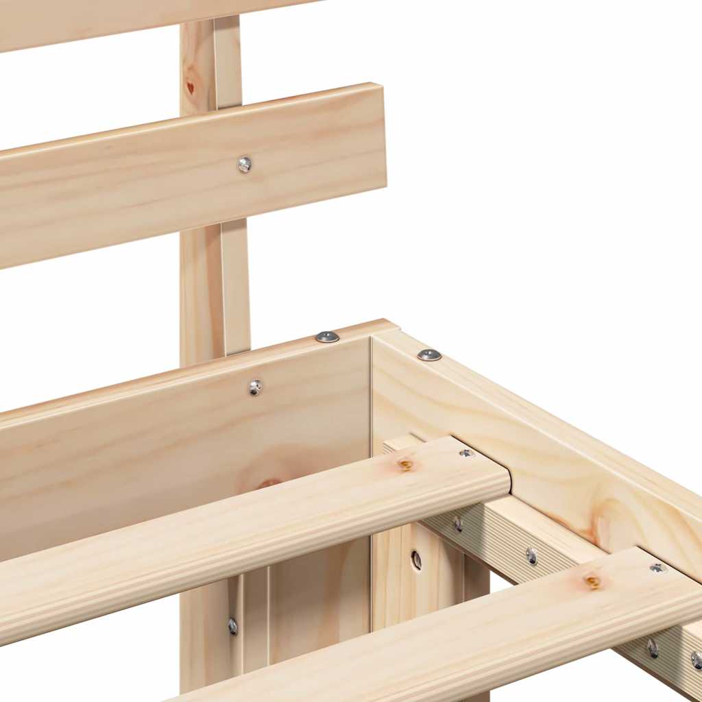 Sengestel Med Hovedgærde Brun 75 X 190 Cm Massivt Fyrretræ - Billede 9