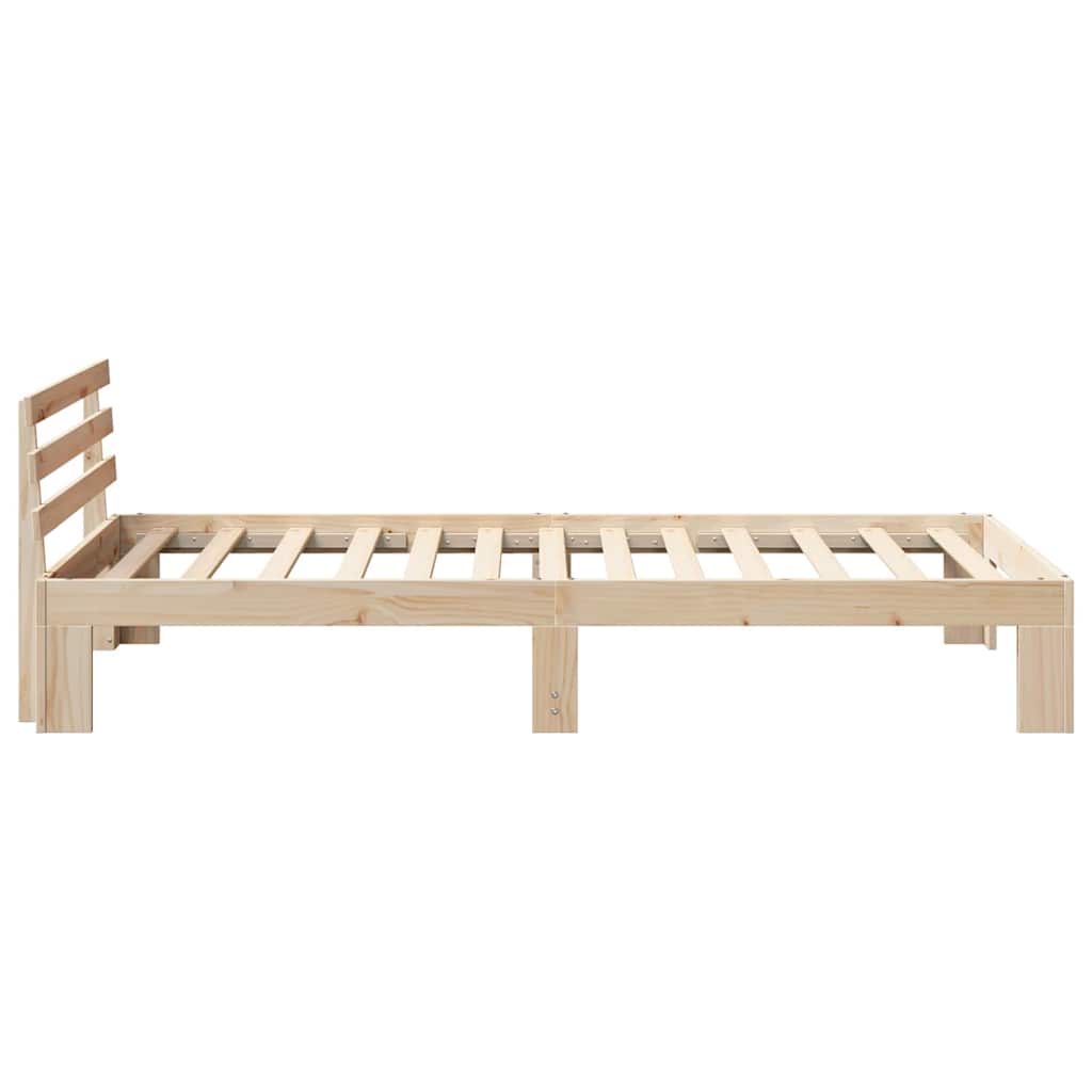 Sengestel Med Hovedgærde Brun 75 190 Cm Massivt Fyrretræ - Billede 7