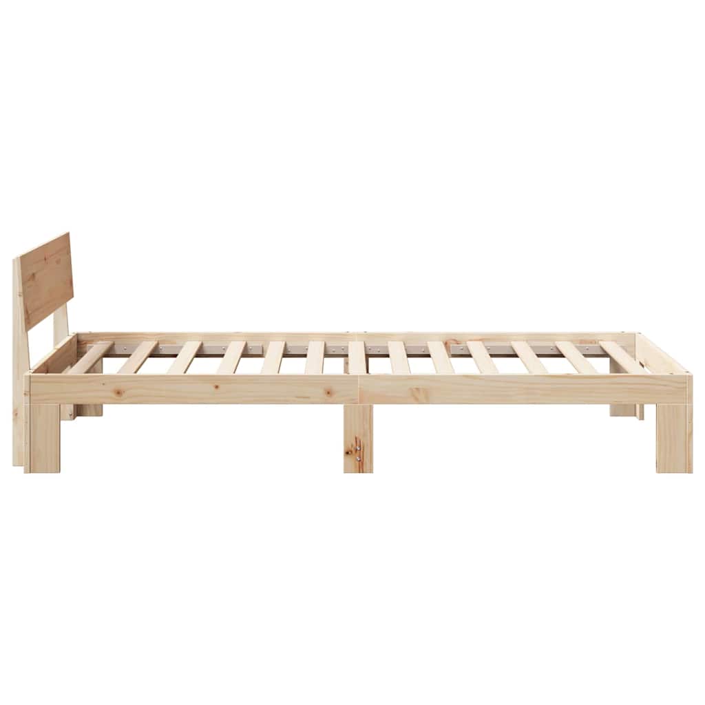Sengestel Med Hovedgærde Brun 90 190 Cm Massivt Fyrretræ - Billede 7