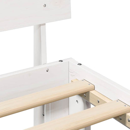 Sengestel Med Hovedgærde Hvid 90 X 190 Cm Massivt Fyrretræ - Billede 9