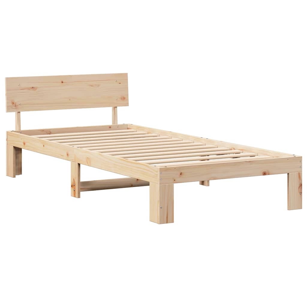 Sengestel Med Hovedgærde Brun 75 190 Cm Massivt Fyrretræ - Billede 2