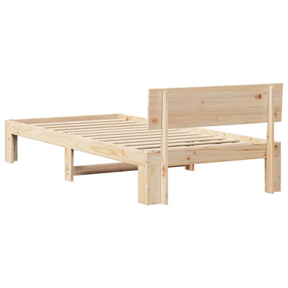 Sengestel Med Hovedgærde Brun 75 190 Cm Massivt Fyrretræ - Billede 8