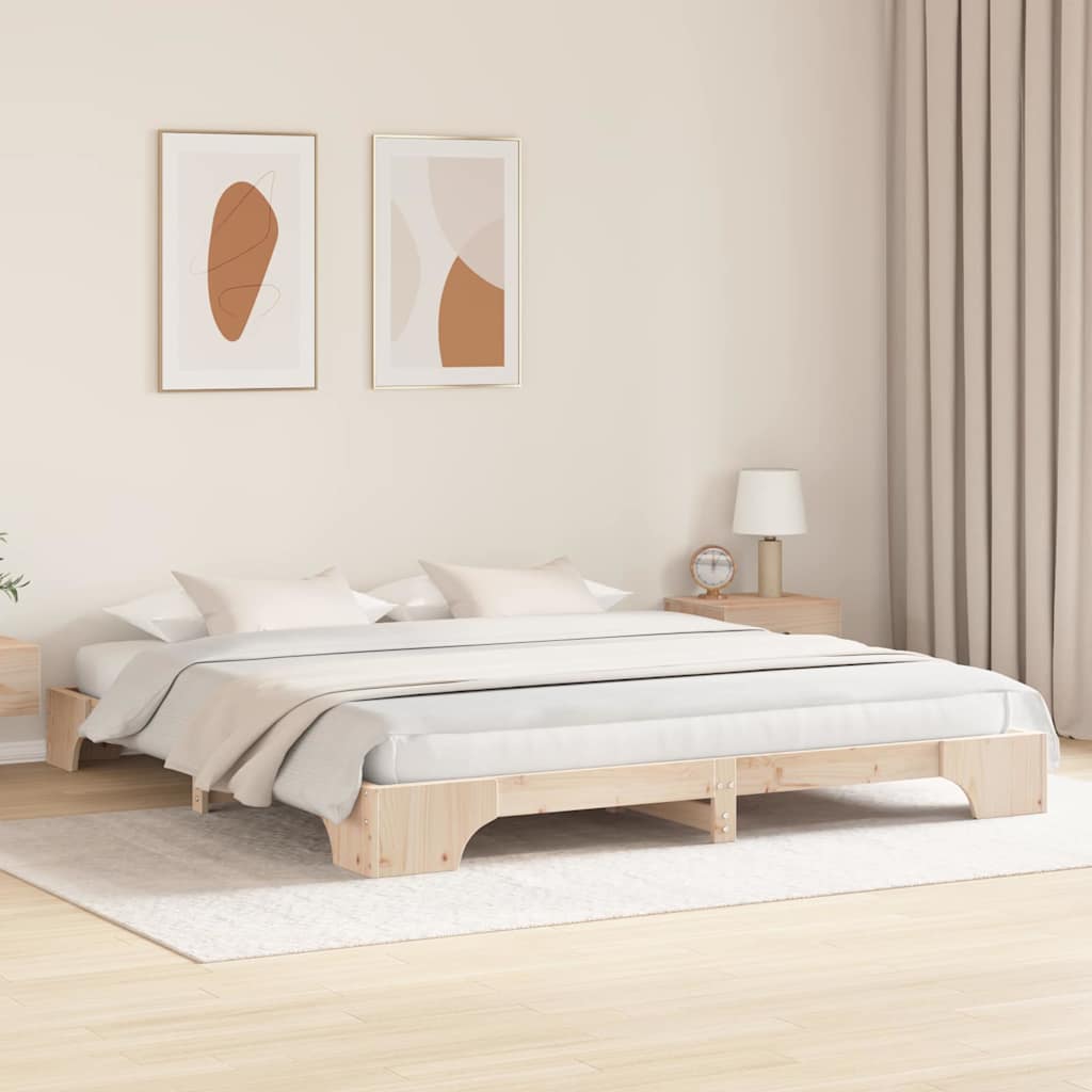 Sengestel Massiv Fyrretræ 207 187 17 Cm Massivt Fyrretræ - Billede 5