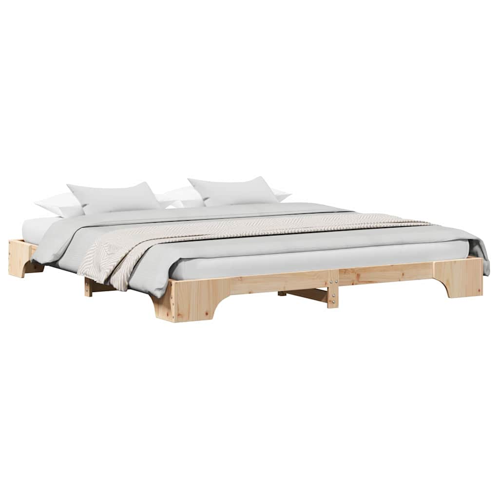 Sengestel Massiv Fyrretræ 207 187 17 Cm Massivt Fyrretræ - Billede 3