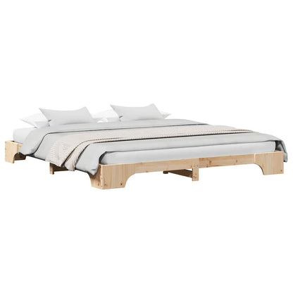 Sengestel Massiv Fyrretræ 207 187 17 Cm Massivt Fyrretræ - Billede 3