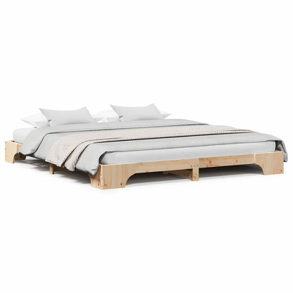 Sengestel Massiv Fyrretræ 207 187 17 Cm Massivt Fyrretræ - Billede 4