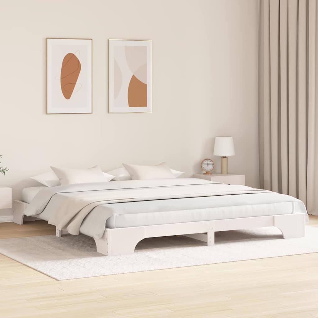 Sengestel Hvid 207 187 17 Cm Massivt Fyrretræ - Billede 5