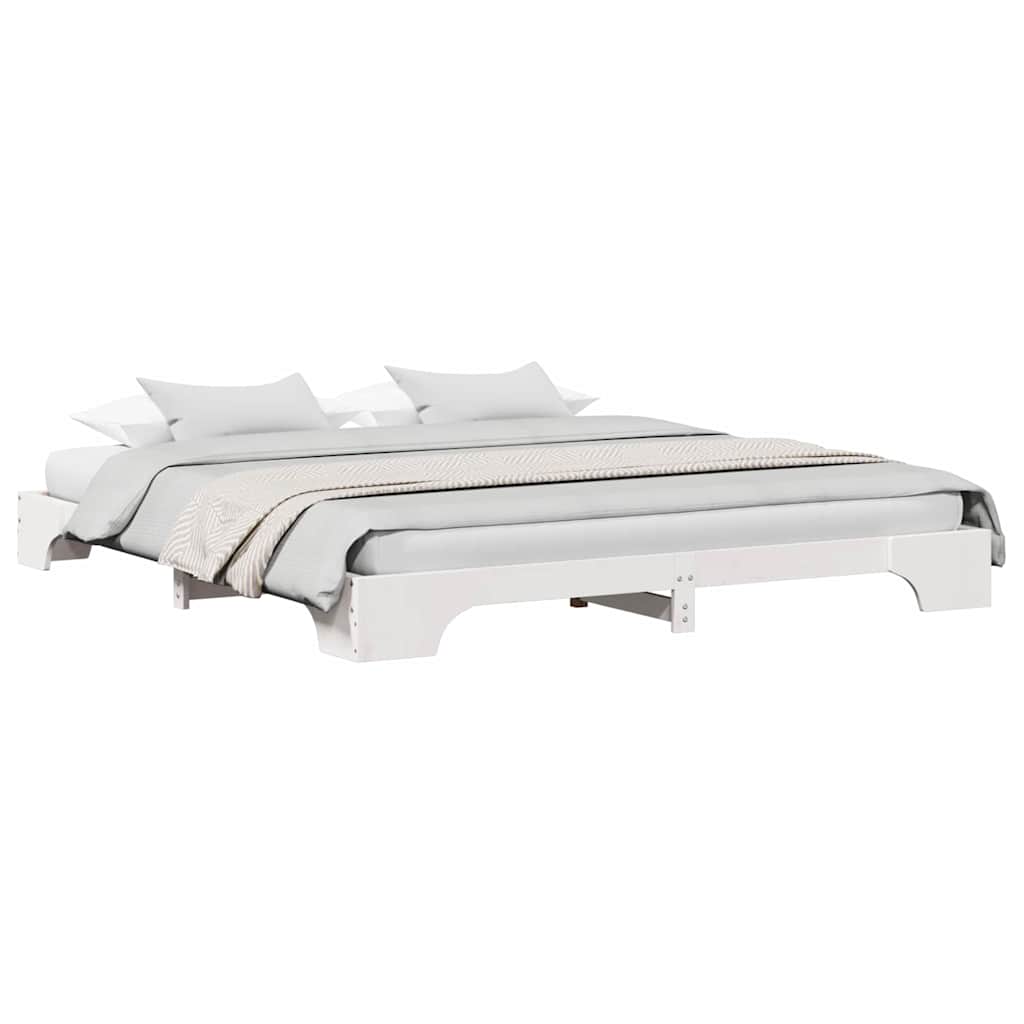 Sengestel Hvid 207 187 17 Cm Massivt Fyrretræ - Billede 3