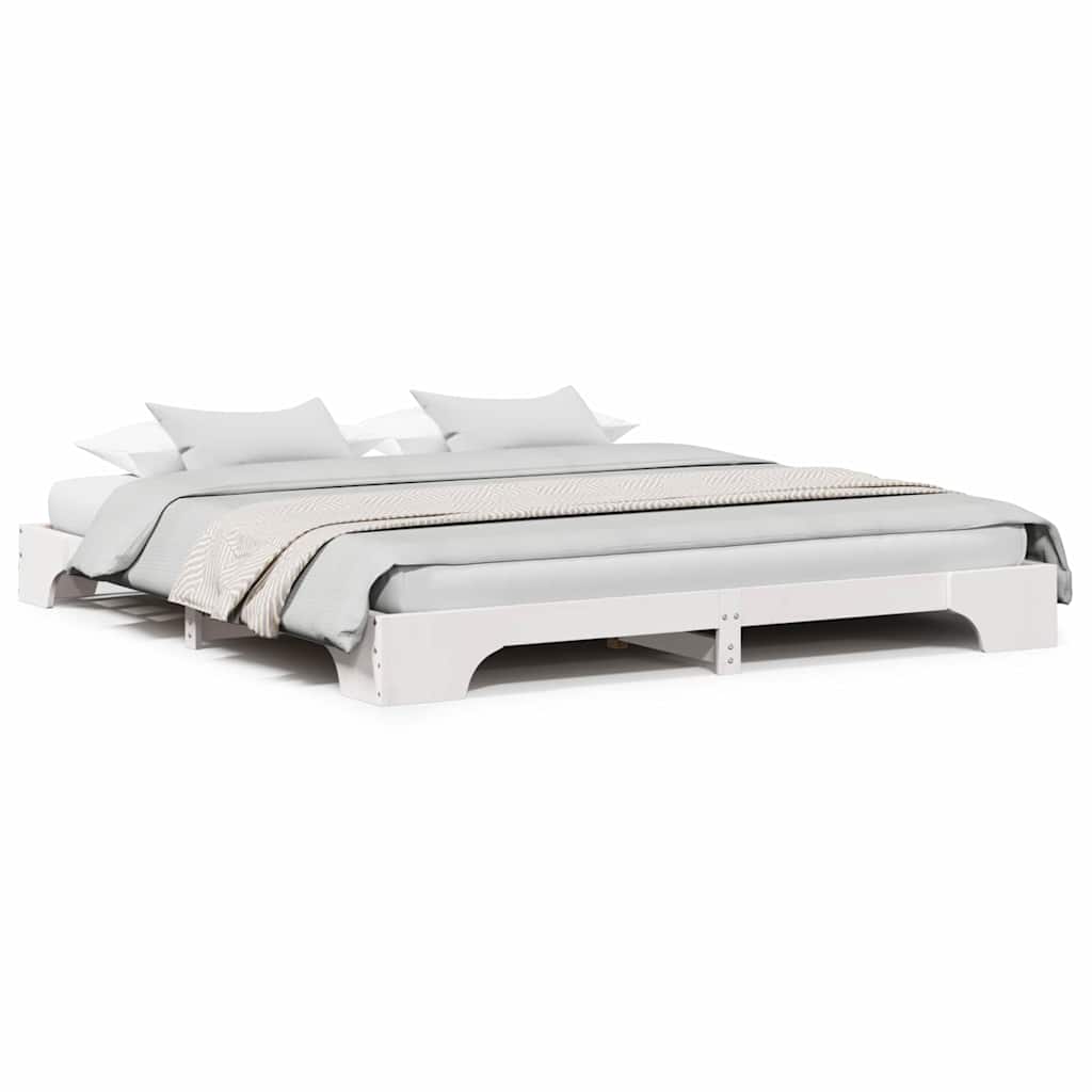 Sengestel Hvid 207 187 17 Cm Massivt Fyrretræ - Billede 4