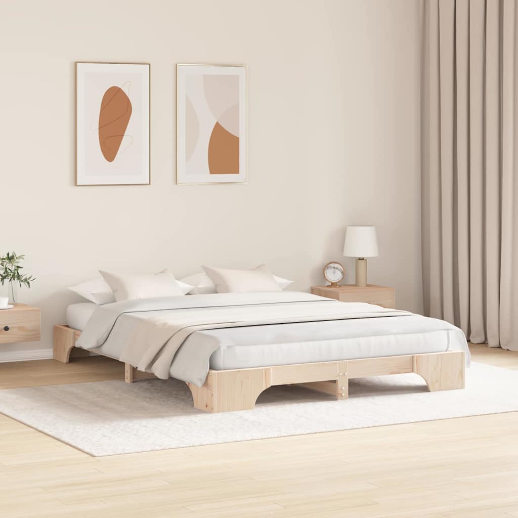 Sengestel Massiv Fyrretræ 207 167 17 Cm Massivt Fyrretræ - Billede 5