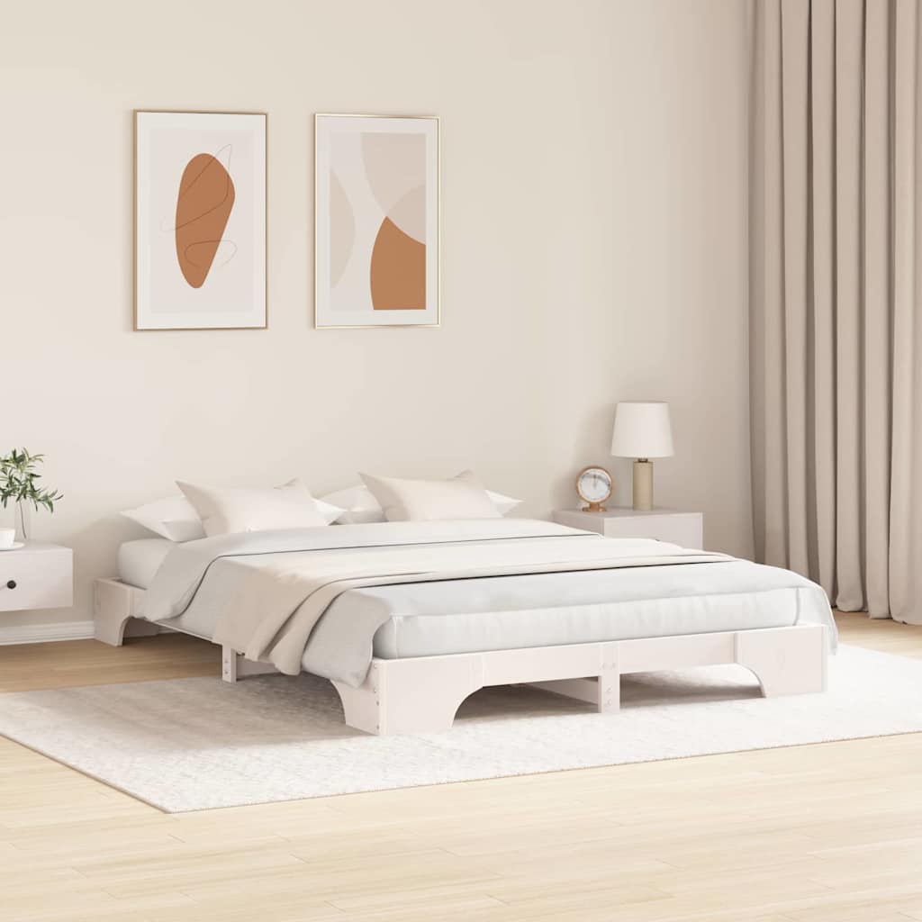 Sengestel Hvid 207 167 17 Cm Massivt Fyrretræ - Billede 5