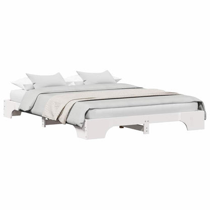 Sengestel Hvid 207 X 167 X 17 Cm Massivt Fyrretræ - Billede 3