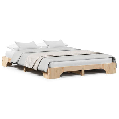 Sengestel Massiv Fyrretræ 207 X 155.5 X 17 Cm Massivt Fyrretræ - Billede 4