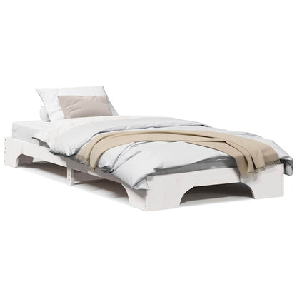 Sengestel Hvid 207 X 97 X 17 Cm Massivt Fyrretræ - Billede 4
