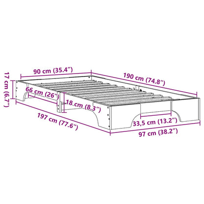 Sengestel Massiv Fyrretræ 197 X 97 X 17 Cm Massivt Fyrretræ - Billede 10