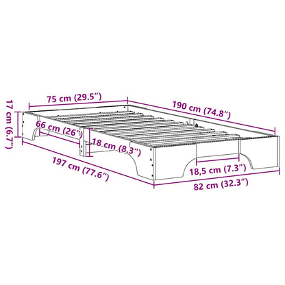 Sengestel Massiv Fyrretræ 197 X 82 X 17 Cm Massivt Fyrretræ - Billede 10