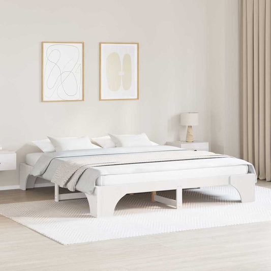Sengestel Hvid 207 207 30 Cm Massivt Fyrretræ - Hovedbillede