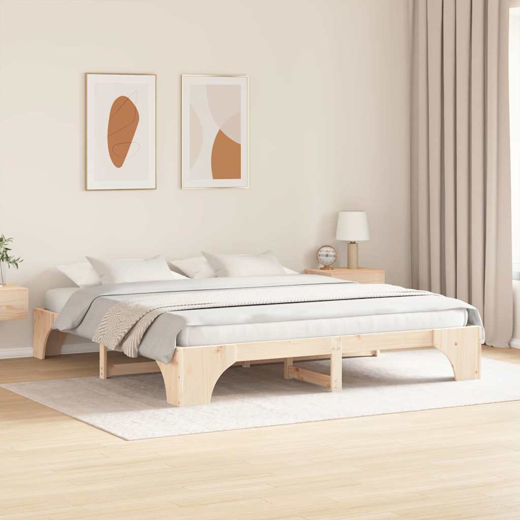 Sengestel Massiv Fyrretræ 207 187 30 Cm Massivt Fyrretræ - Billede 5