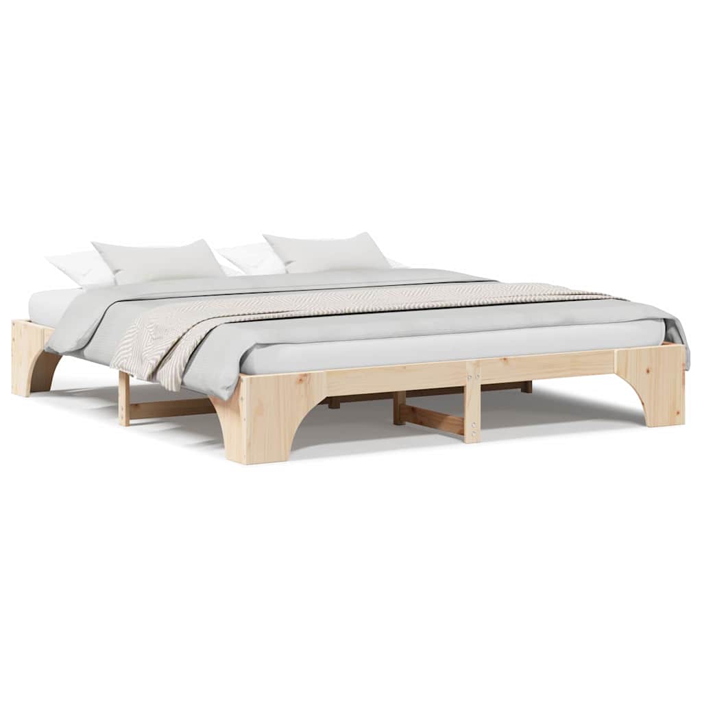 Sengestel Massiv Fyrretræ 207 187 30 Cm Massivt Fyrretræ - Billede 4