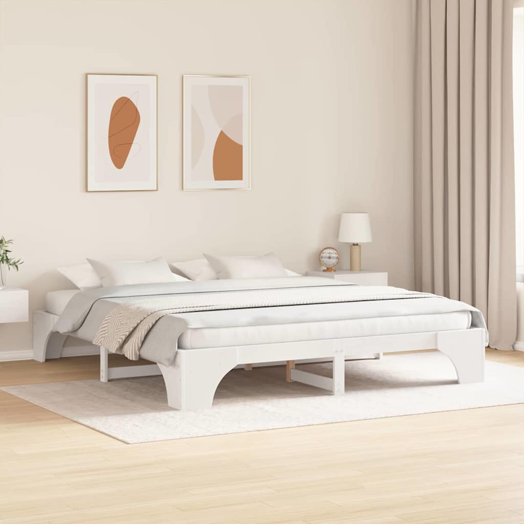 Sengestel Hvid 207 187 30 Cm Massivt Fyrretræ - Billede 5