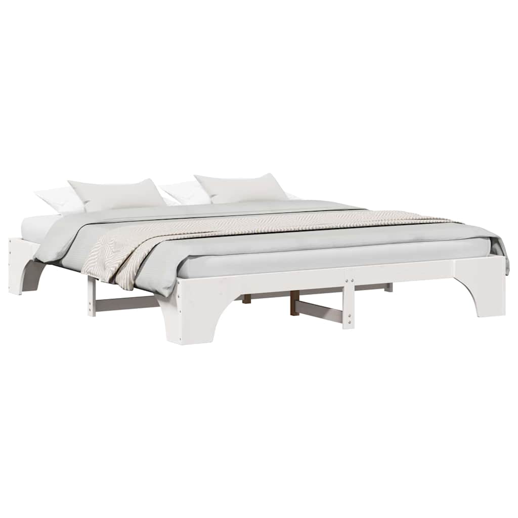 Sengestel Hvid 207 187 30 Cm Massivt Fyrretræ - Billede 3