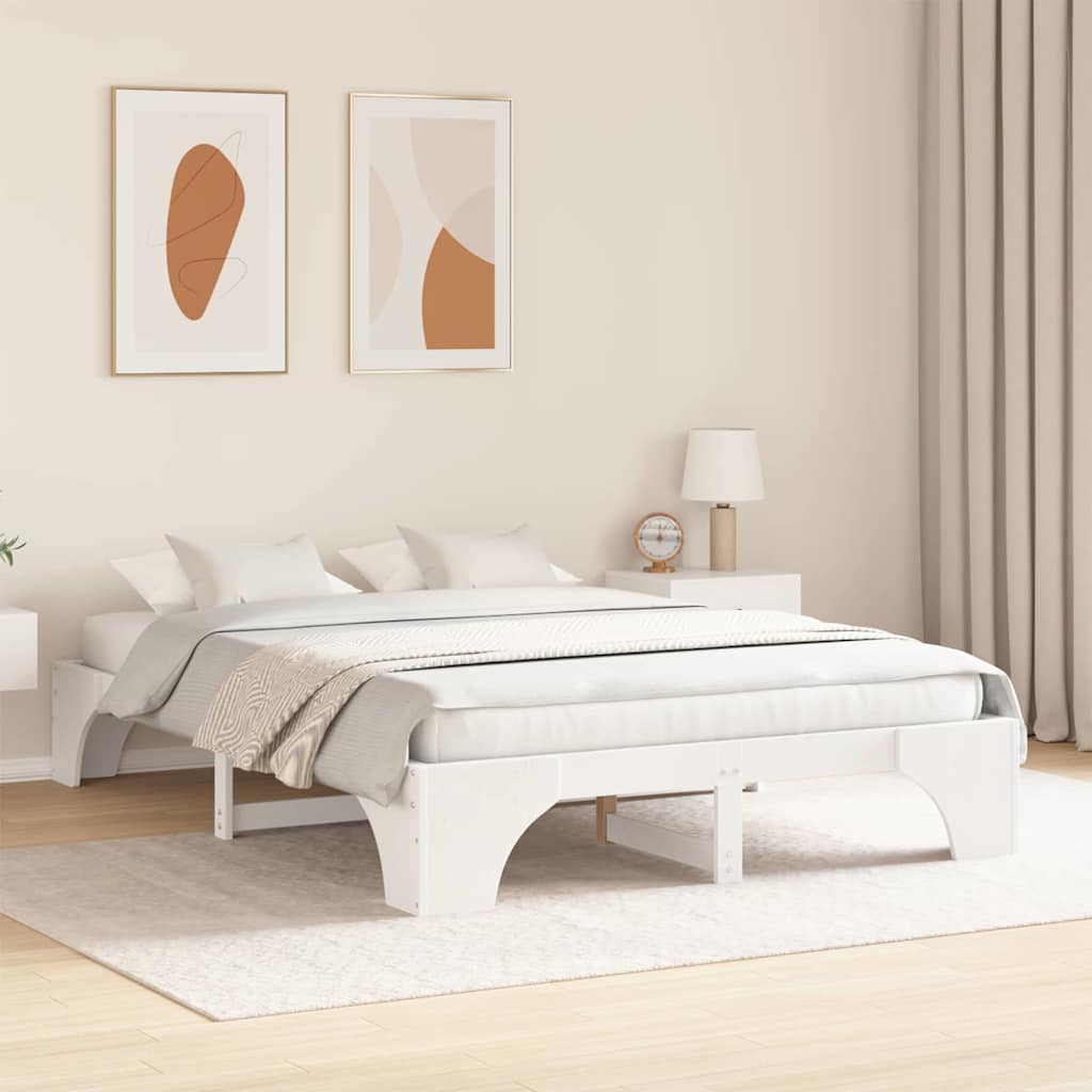 Sengestel Hvid 207 157 30 Cm Massivt Fyrretræ - Billede 5