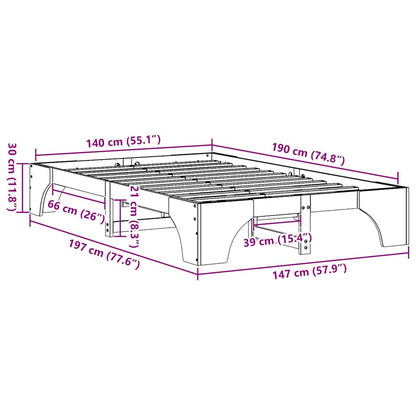 Sengestel Massiv Fyrretræ 197 X 147 X 30 Cm Massivt Fyrretræ - Billede 10
