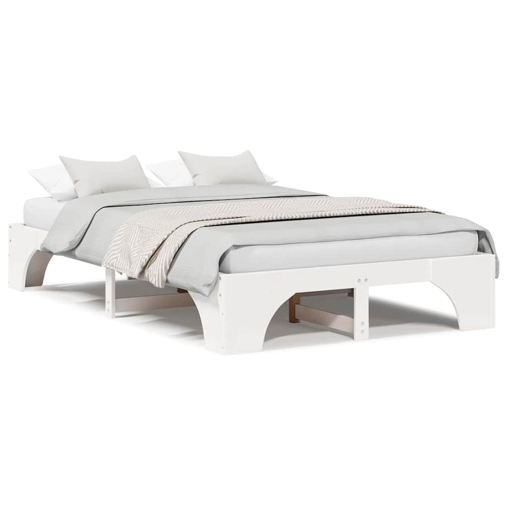 Sengestel Hvid 197 147 30 Cm Massivt Fyrretræ - Billede 4