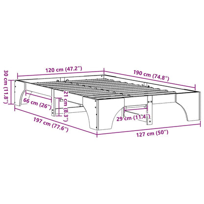 Sengestel Massiv Fyrretræ 197 X 127 X 30 Cm Massivt Fyrretræ - Billede 10