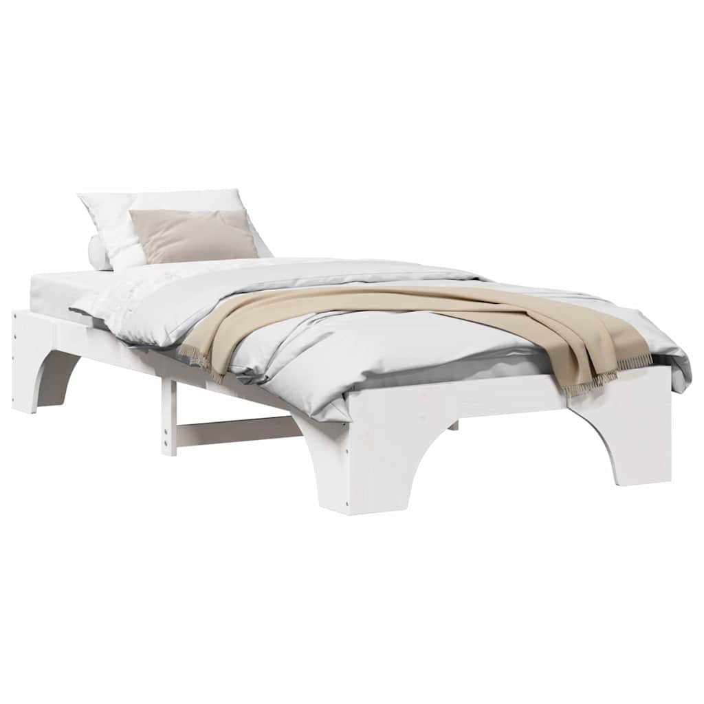 Sengestel Hvid 207 97 30 Cm Massivt Fyrretræ - Billede 3