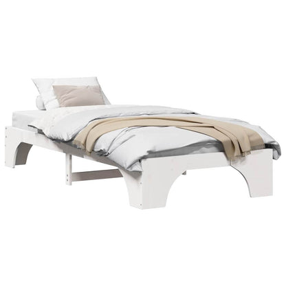 Sengestel Hvid 207 97 30 Cm Massivt Fyrretræ - Billede 3