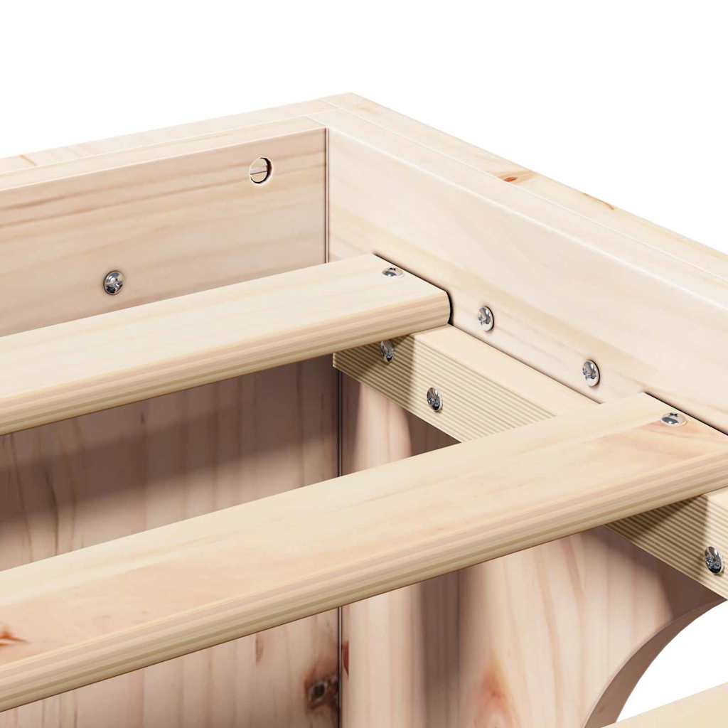 Sengestel Massiv Fyrretræ 207 X 87 X 30 Cm Massivt Fyrretræ - Billede 9