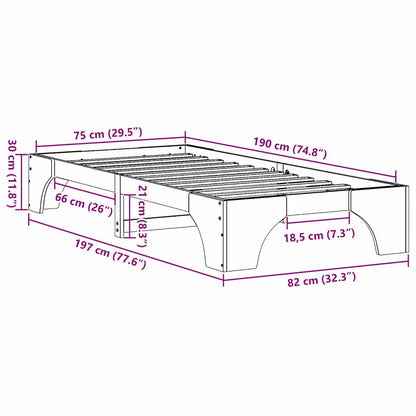Sengestel Massiv Fyrretræ 197 X 82 X 30 Cm Massivt Fyrretræ - Billede 10