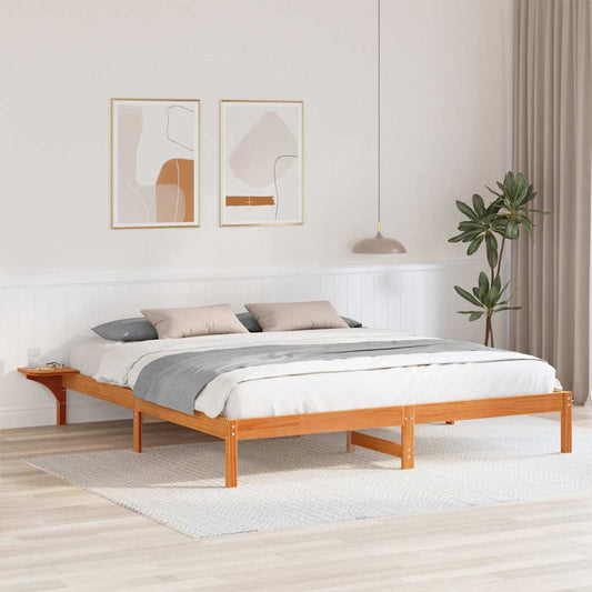 Sengestel Med Sengeborde Brun 200 X 200 Cm Gyldenbrun - Hovedbillede