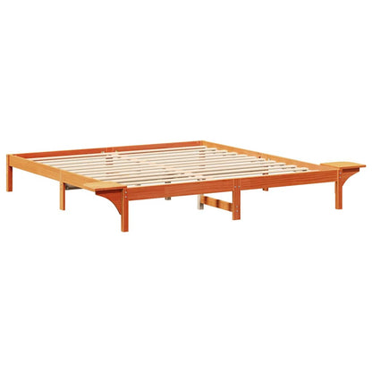 Sengestel Med Sengeborde Brun 200 X 200 Cm Gyldenbrun - Billede 7