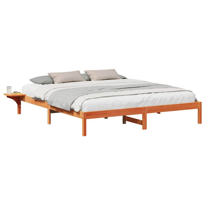 Sengestel Med Sengeborde Brun 200 X 200 Cm Gyldenbrun - Billede 3