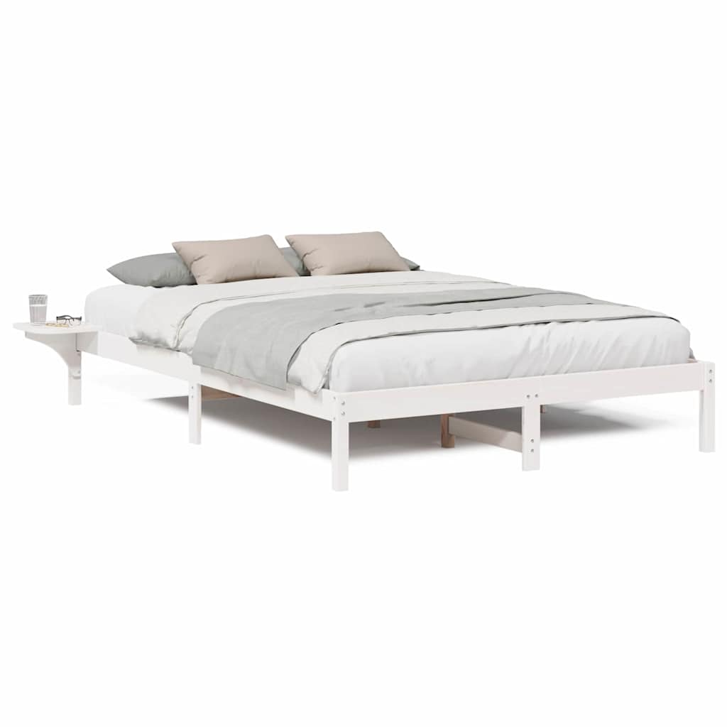 Sengestel Med Sengeborde Hvid Hvid - Billede 4