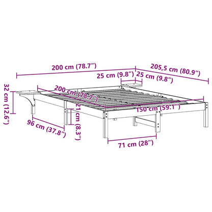 Sengestel Med Sengeborde Brun Brun - Billede 9