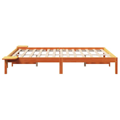 Sengestel Med Sengeborde Brun 150 X 200 Cm Gyldenbrun - Billede 6